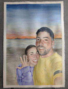 retrato acuarela pareja retrato por encargo acuarela pareja