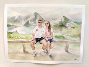 retrato pareja retrato pareja en acuarela