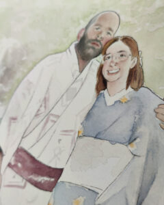 Ilustración en acuarela pareja